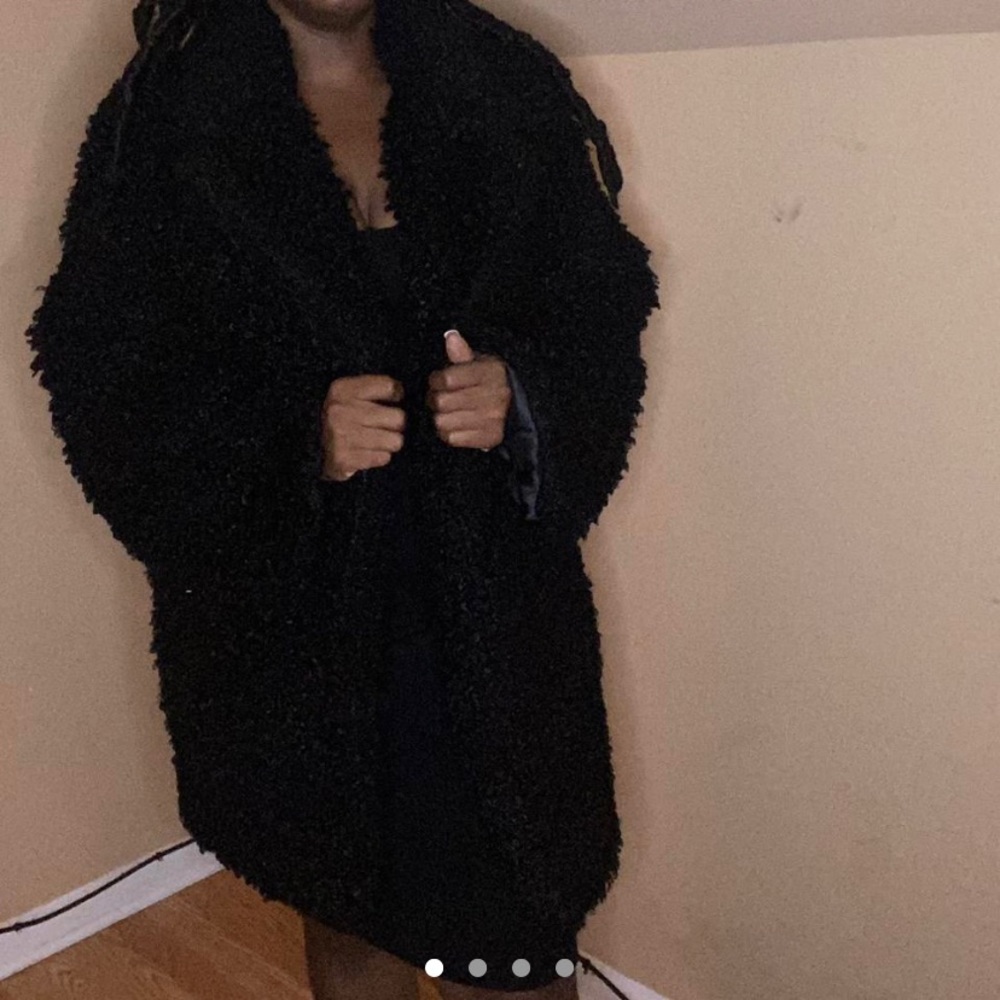 Pretty Little Thing Black Faux Fur Coat